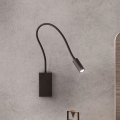 Redo 01-2755 - LED joustava seinävalaisin WALLIE LED/3W/230V USB CRI 90 musta