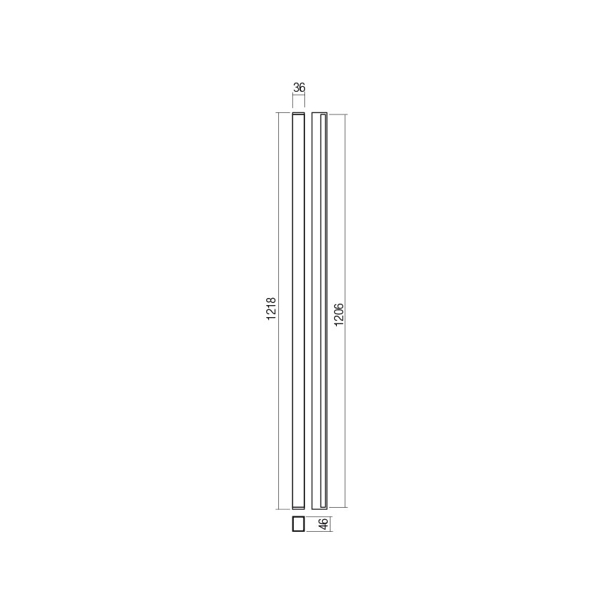 Redo 01-2767 - PLOT LED - seinävalaisin 35 W/230 V, 120 cm, musta