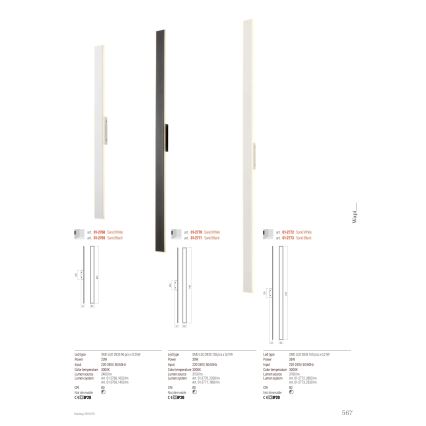 Redo 01-2769 - LED-seinävalaisin WAPI LED/23W/230V 90,5 cm musta