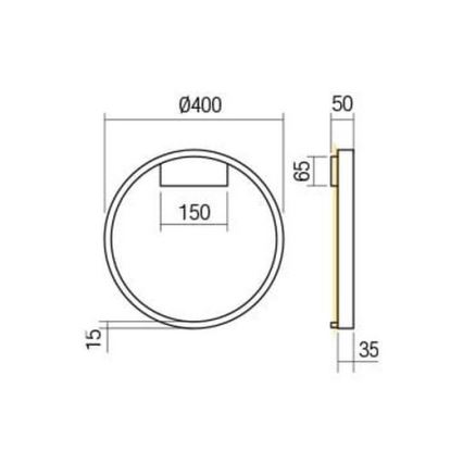 Redo 01-2819 - Himmennettävä LED-seinävalaisin FEBE LED/24W/230V musta