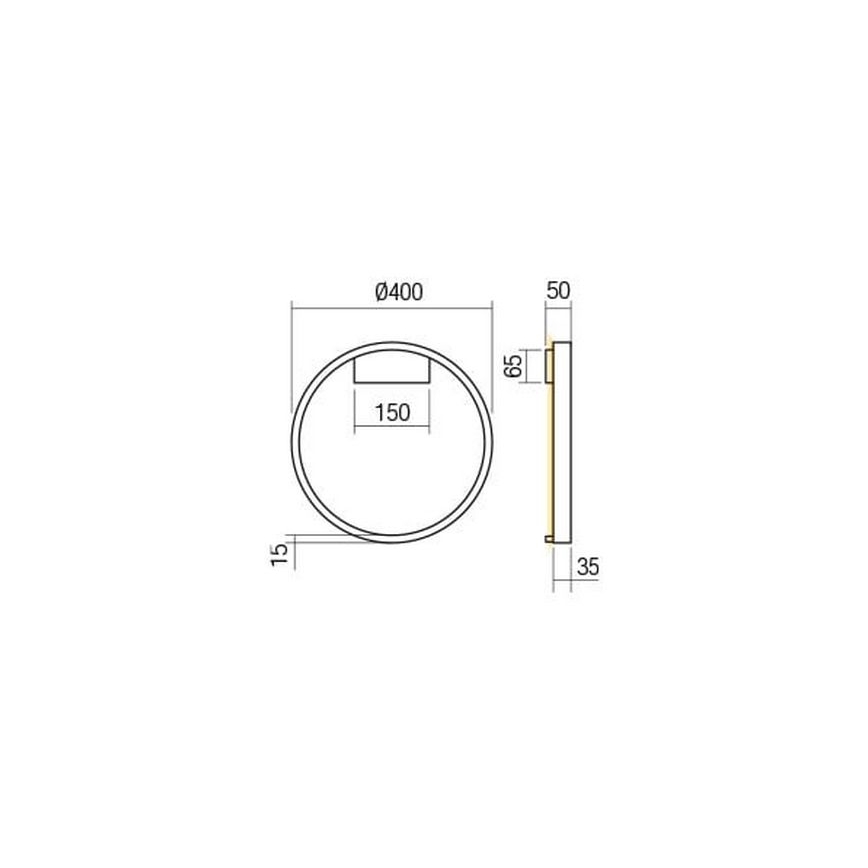 Redo 01-2819 - Himmennettävä LED-seinävalaisin FEBE LED/24W/230V musta