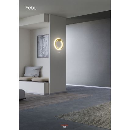 Redo 01-2837 - Himmennettävä LED-seinävalaisin FEBE LED/24W/230V musta
