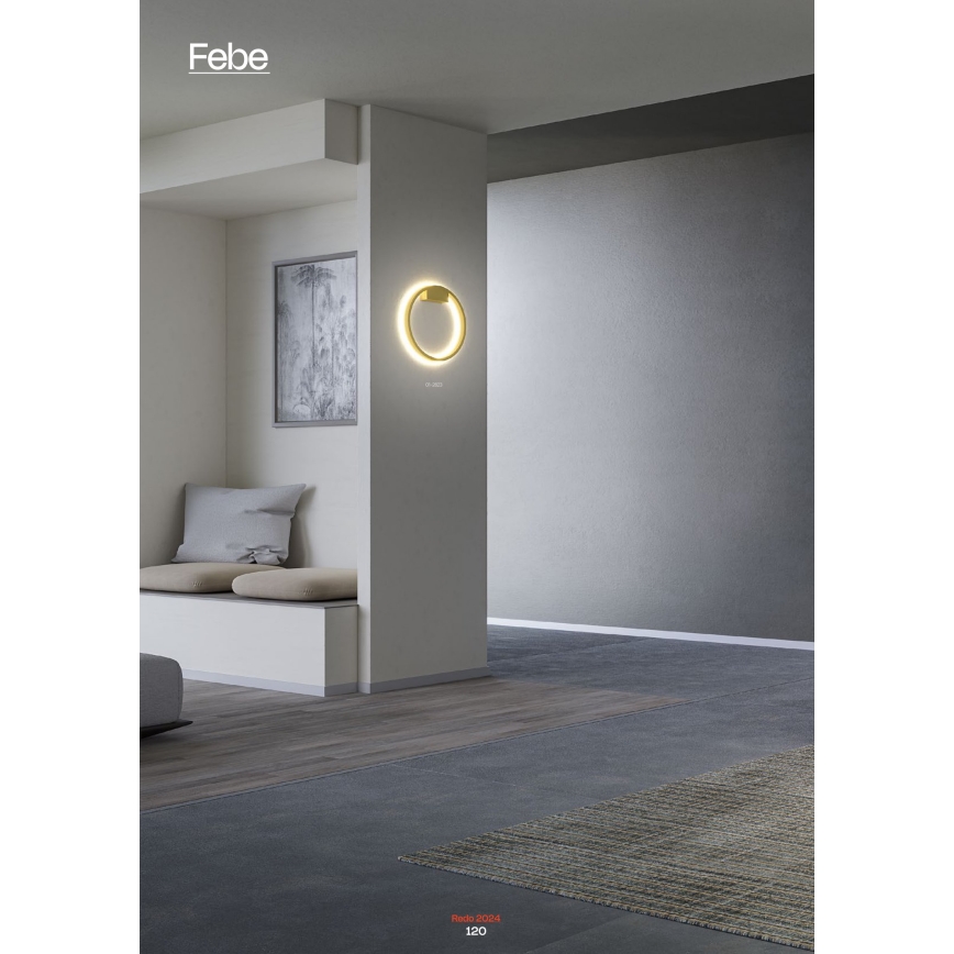 Redo 01-2837 - Himmennettävä LED-seinävalaisin FEBE LED/24W/230V musta