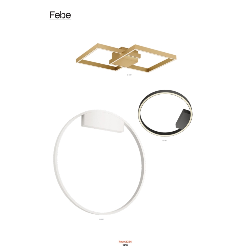 Redo 01-2837 - Himmennettävä LED-seinävalaisin FEBE LED/24W/230V musta