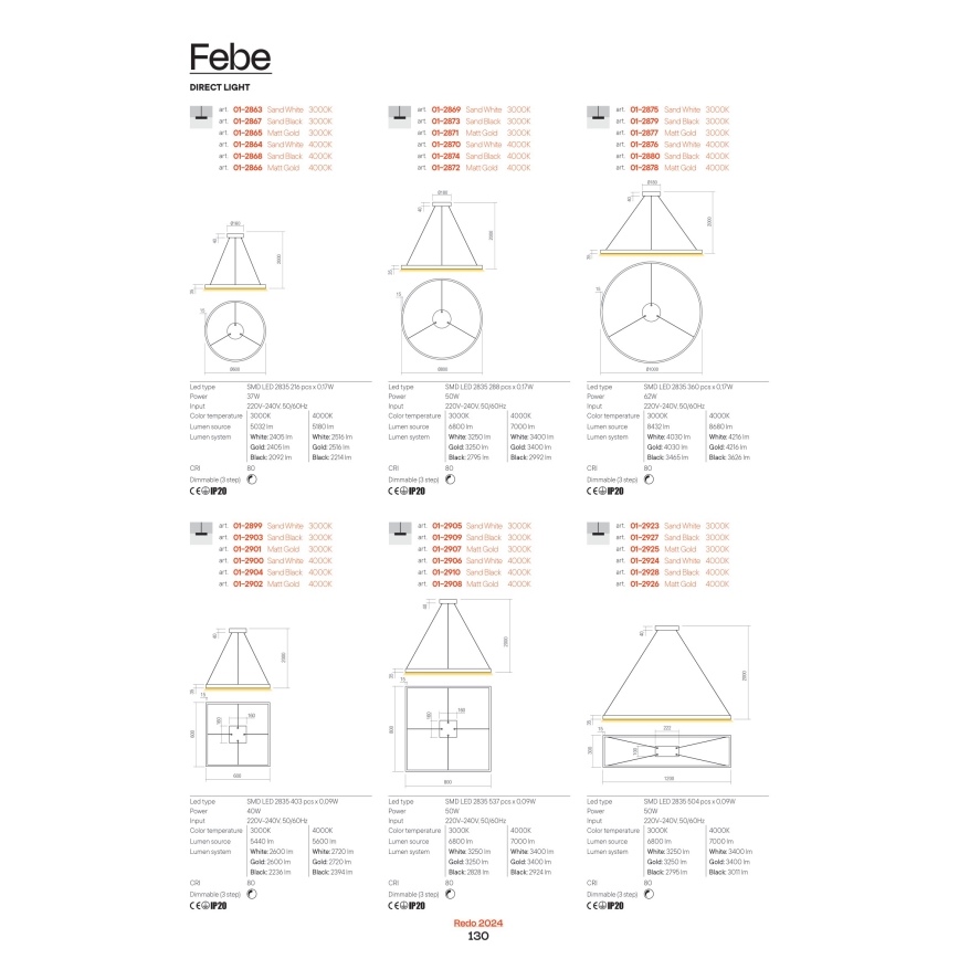 Redo 01-2837 - Himmennettävä LED-seinävalaisin FEBE LED/24W/230V musta