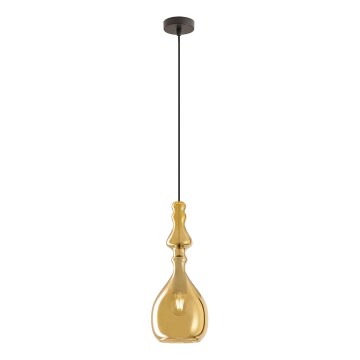 Redo 01-2937 - AMBIX-riippuvalaisin ripustusvaijerilla, 1xE27/42W/230V, Ø 18 cm, kultainen