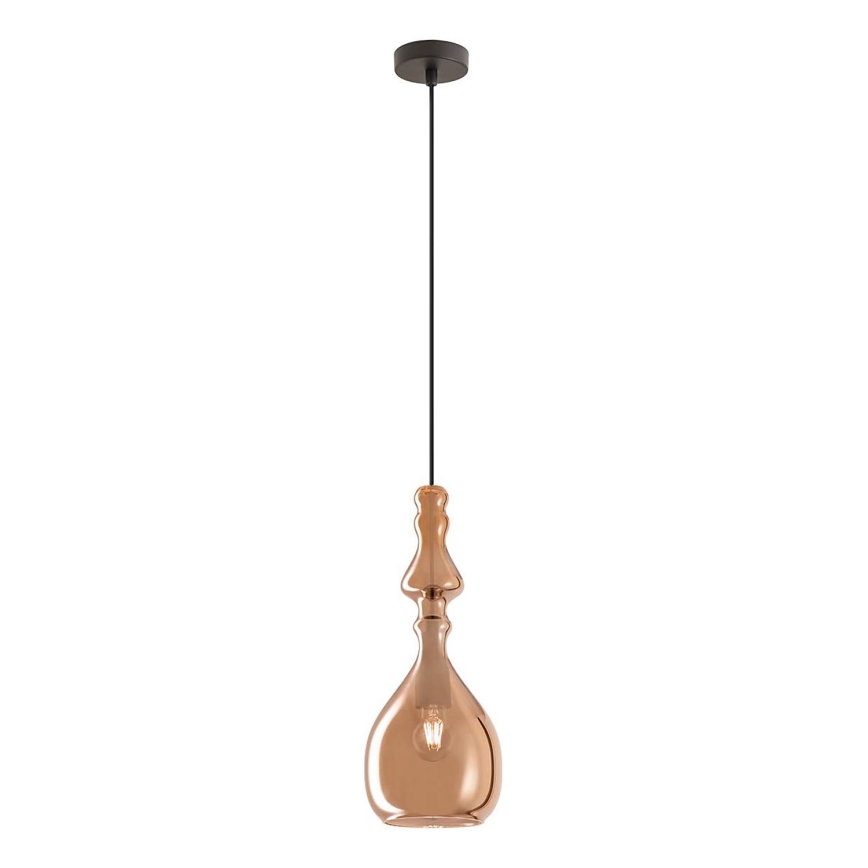 Redo 01-2939 - Riippuvalaisin kaapelilla AMBIX 1xE27/42W/230V, halkaisija 18 cm, ruskea