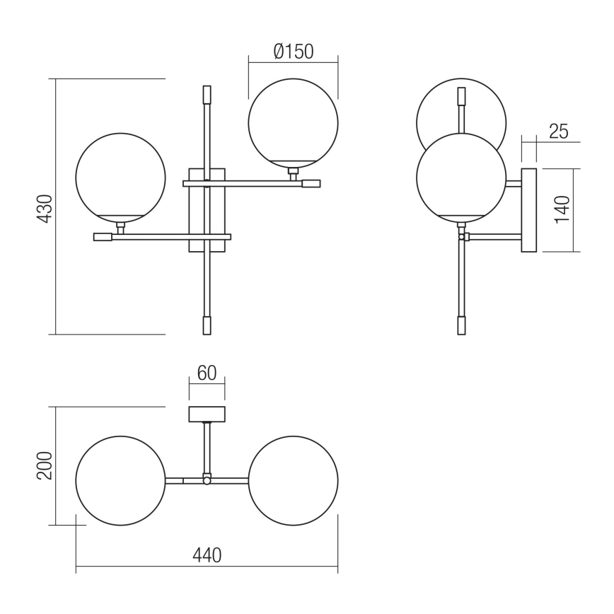 Redo 01-2947 - Seinävalaisin ESSENTIAL 2xE14/28W/230V