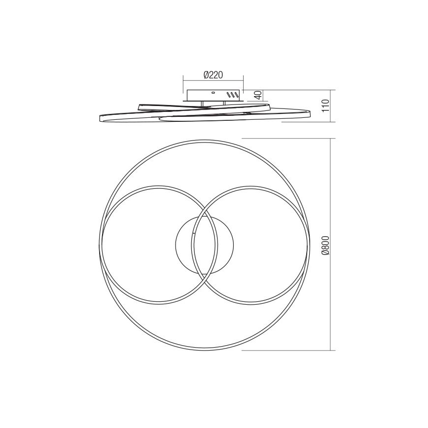 Redo 01-2973 - LED-kattovalaisin CENTRIX LED/92W/230V pronssi