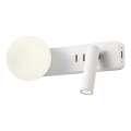 Redo 01-2991 - LED-seinävalaisin OASIS LED/3W/230V + 1xG9/10W USB CRI 90 valkoinen