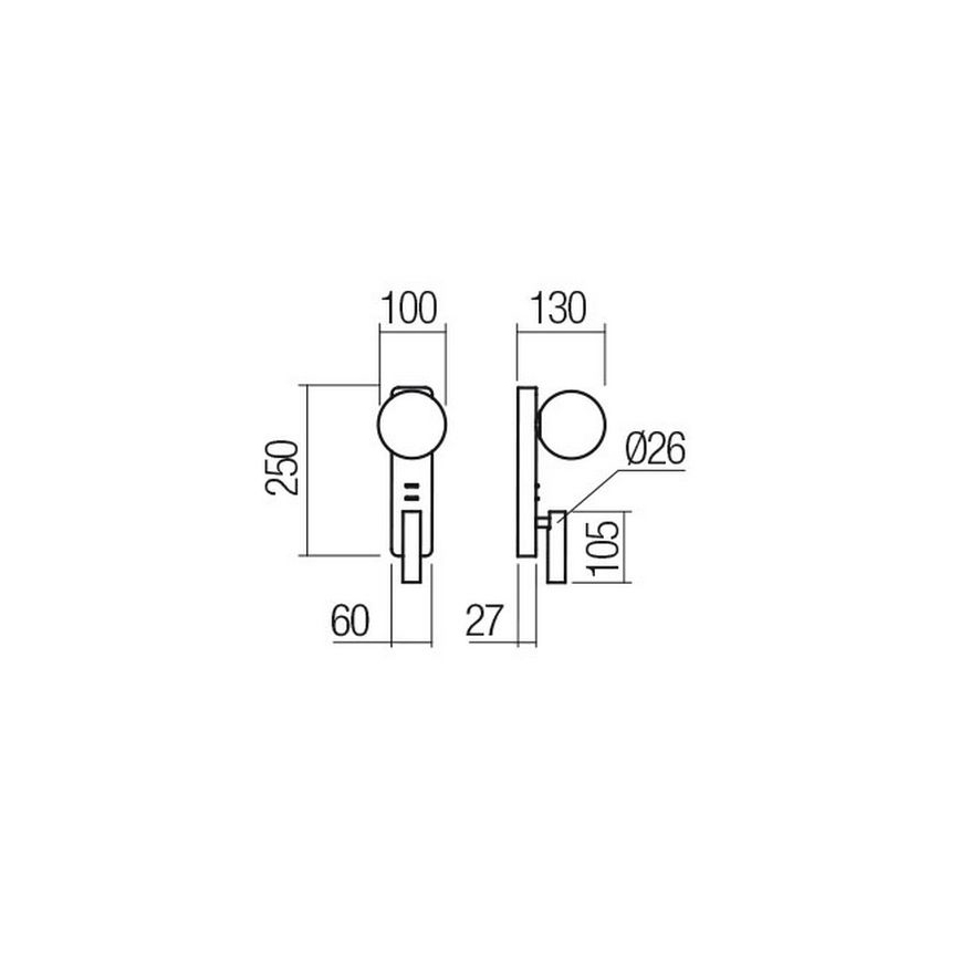 Redo 01-2992 - LED-seinävalaisin OASIS LED/3W/230V + 1xG9/10W USB CRI 90 pronssinvärinen