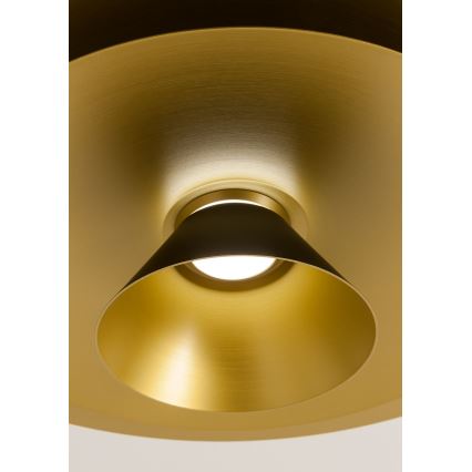 Redo 01-3001 - FARGO LED-riippuvalaisin vaijerilla, 16,5W/230V, CRI 90, Ø 50 cm, musta/kultainen