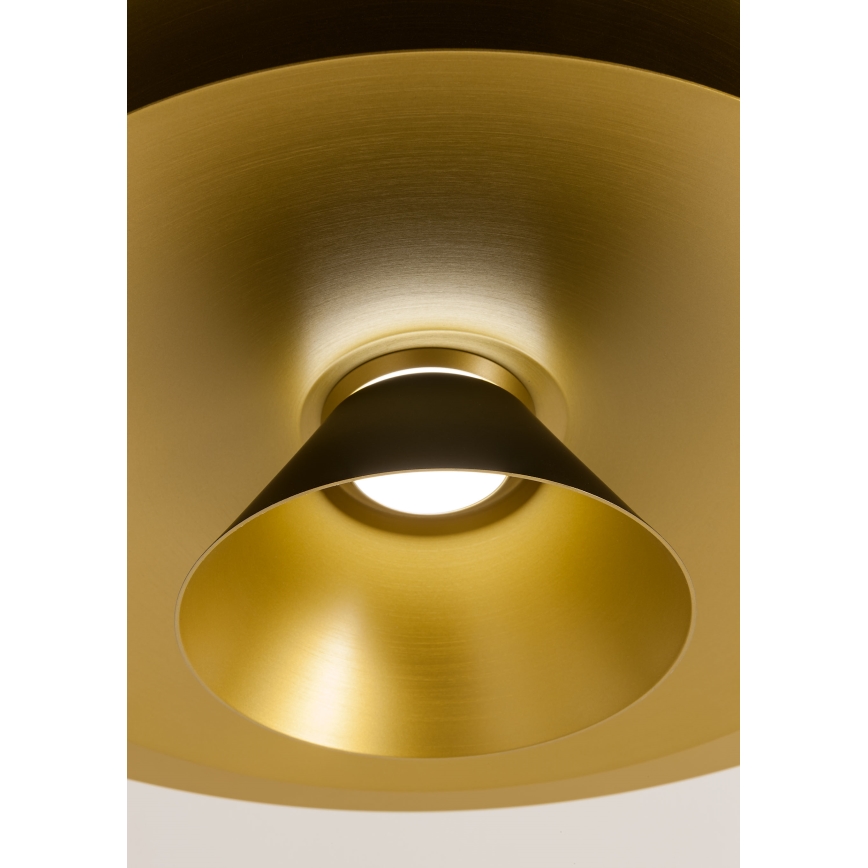 Redo 01-3001 - FARGO LED-riippuvalaisin vaijerilla, 16,5W/230V, CRI 90, Ø 50 cm, musta/kultainen