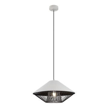 Redo 01-3004 - Riippuvalaisin vaijerilla GRILL 1xE27/42W/230V halkaisija 39,6 cm musta/valkoinen
