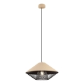 Redo 01-3007 - GRILL vaijerilla ripustettava riippuvalaisin 1xE27/42W/230V, halkaisija 39,6 cm, musta/beige