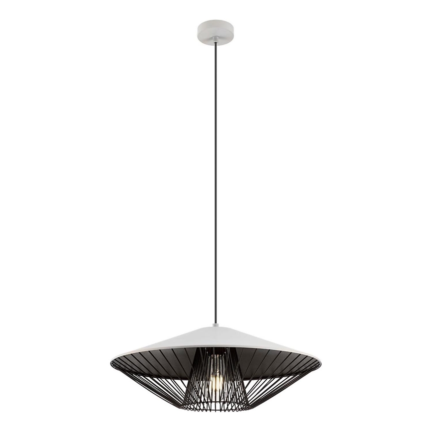 Redo 01-3008 - GRILL-riippuvalaisin vaijerilla 1xE27/42W/230V, halkaisija 49,5 cm, musta/valkoinen