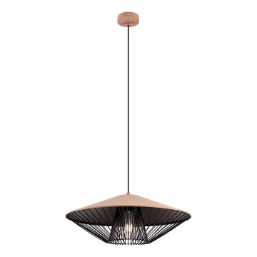 Redo 01-3009 - GRILL-riippuvalaisin vaijerilla 1xE27/42W/230V Ø 49,5 cm musta/ruskea