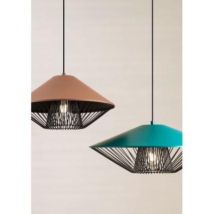 Redo 01-3009 - GRILL-riippuvalaisin vaijerilla 1xE27/42W/230V Ø 49,5 cm musta/ruskea