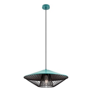 Redo 01-3010 - Ripustettava valaisin GRILL 1xE27/42W/230V, halkaisija 49,5 cm, musta/turkoosi