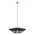 Redo 01-3011 - Riippuvalaisin vaijerilla GRILL, 1xE27/42W/230V, halkaisija 49,5 cm, musta/beige