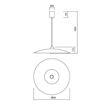 Redo 01-3020 - LARS LED-riippuvalaisin vaijerilla LED/14W/230V + LED/10W, halkaisija 60 cm, Ra 90, oranssi