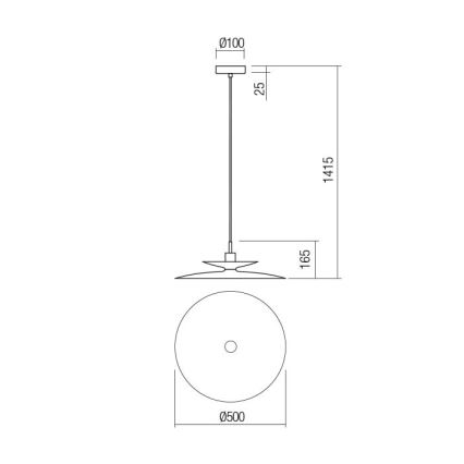 Redo 01-3049 - riippuvalaisin GUNNAR johdolla, 1xE27/42W/230V, halkaisija 50 cm, oranssi