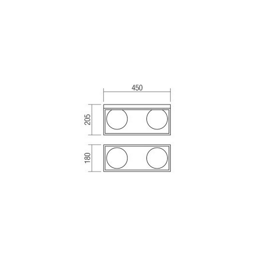 Redo 01-3054 - Kattovalo ZODIAC 2xE14/28W/230V