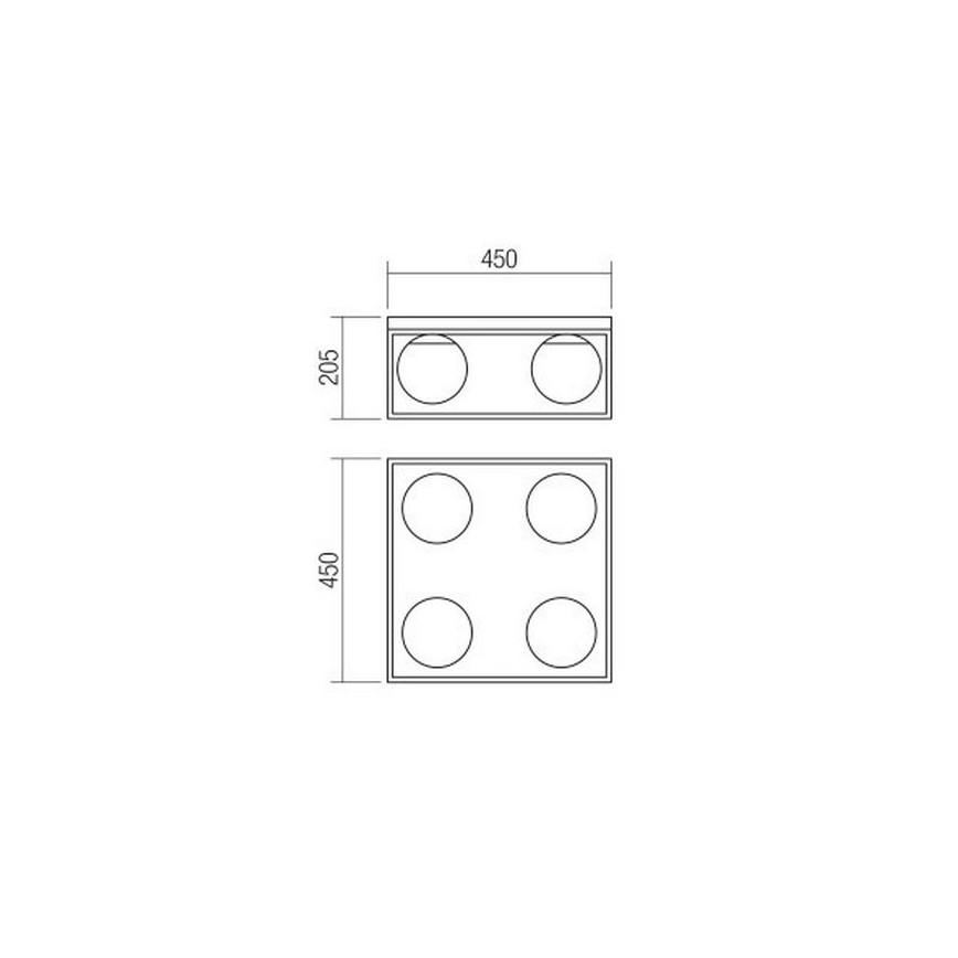 Redo 01-3055 - Kattovalo ZODIAC 4xE14/28W/230V