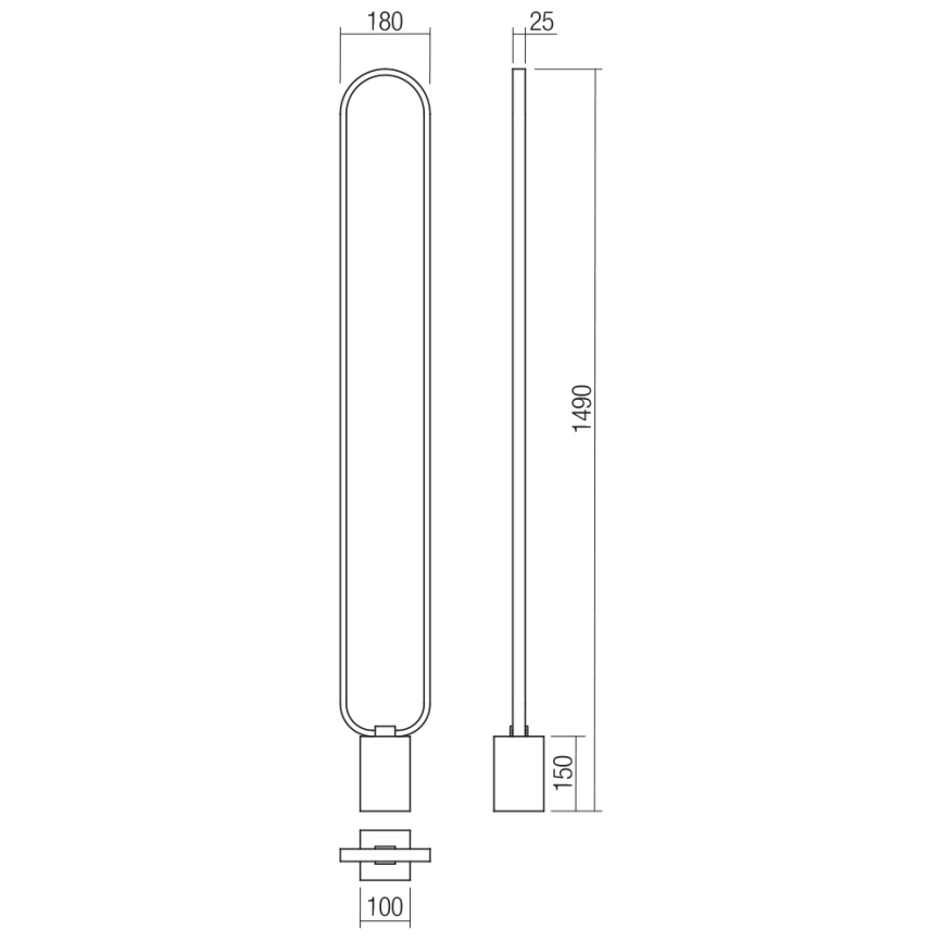 Redo 01-3061 - Himmennettävä LED-lattiavalaisin ADO LED/24W/230V valkoinen