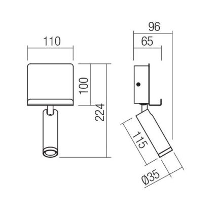Redo 01-3084 - LED-seinävalaisin PANEL LED/3,5W/230V USB musta