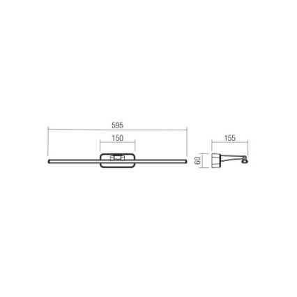 Redo 01-3086 - LED-kuvavalo STEAM LED/12W/230V musta