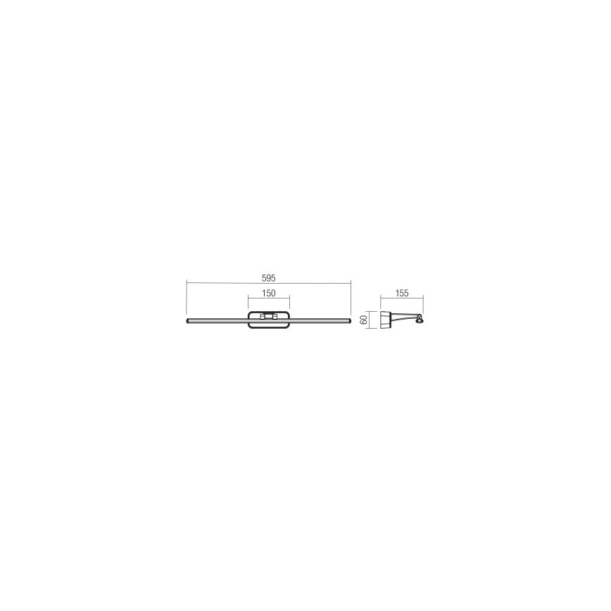 Redo 01-3086 - LED-kuvavalo STEAM LED/12W/230V musta