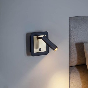 Redo 01-3092 - LED-seinävalaisin CLOSER LED/6W/230V musta