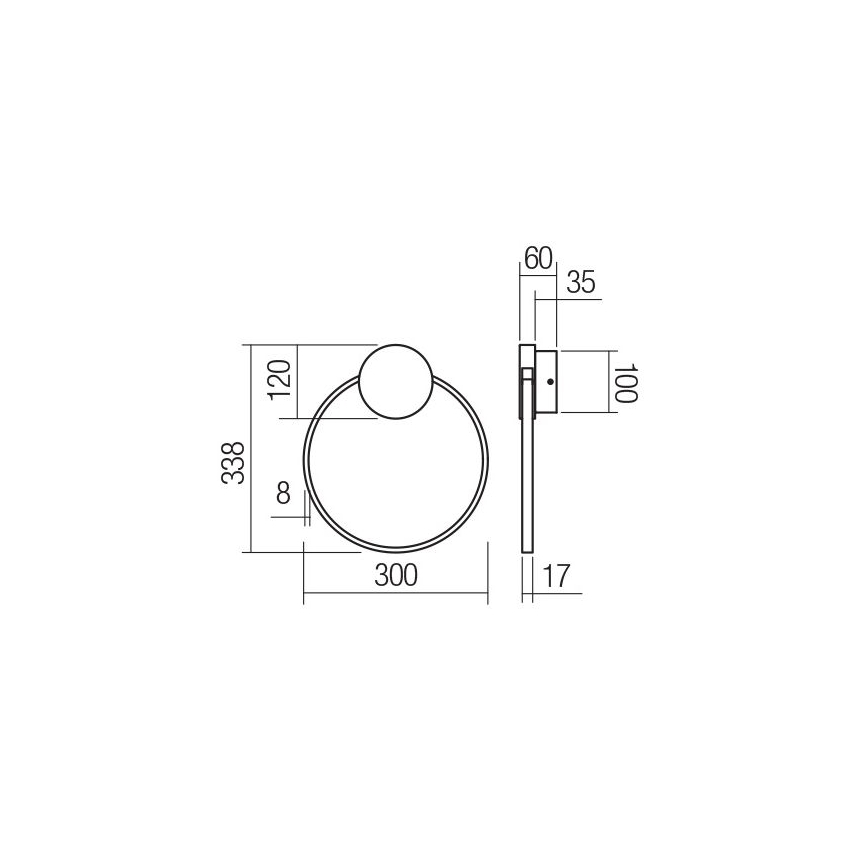 Redo 01-3102 - LED-seinävalaisin ATOM LED/11W/230V halkaisija 30 cm