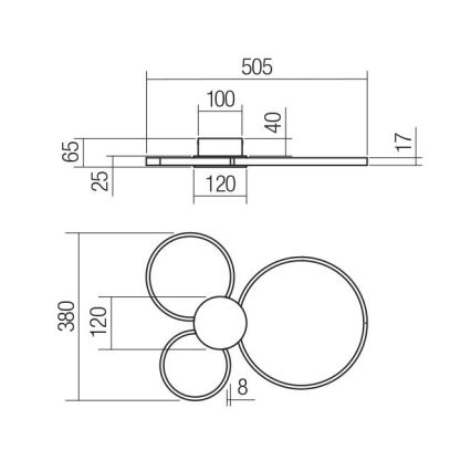 Redo 01-3105 - LED-kattovalaisin ATOM LED/20W/230V