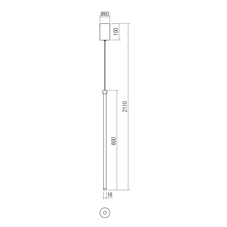 Redo 01-3115 - LED-kattokruunu johdossa TABOO LED/9W/230V messinki