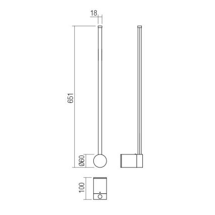 Redo 01-3121 - LED-seinävalaisin TABOO LED/9W/230V messinki
