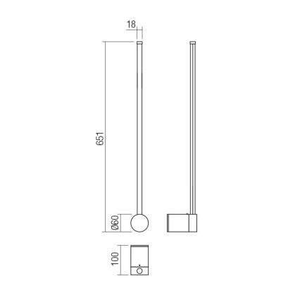 Redo 01-3122 - LED-seinävalaisin TABOO LED/9W/230V musta