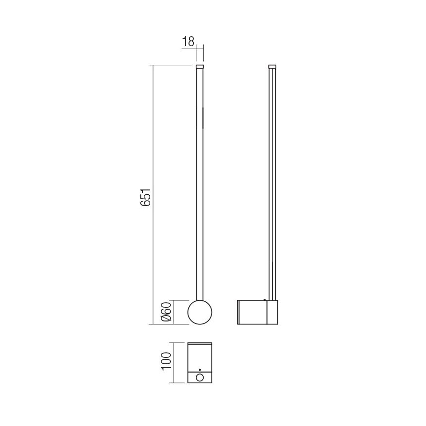 Redo 01-3122 - LED-seinävalaisin TABOO LED/9W/230V musta