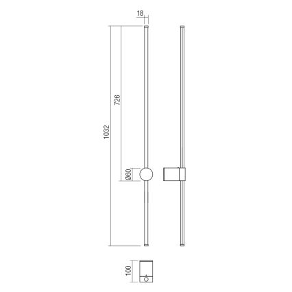 Redo 01-3125 - LED-seinävalaisin TABOO LED/11W/230V musta