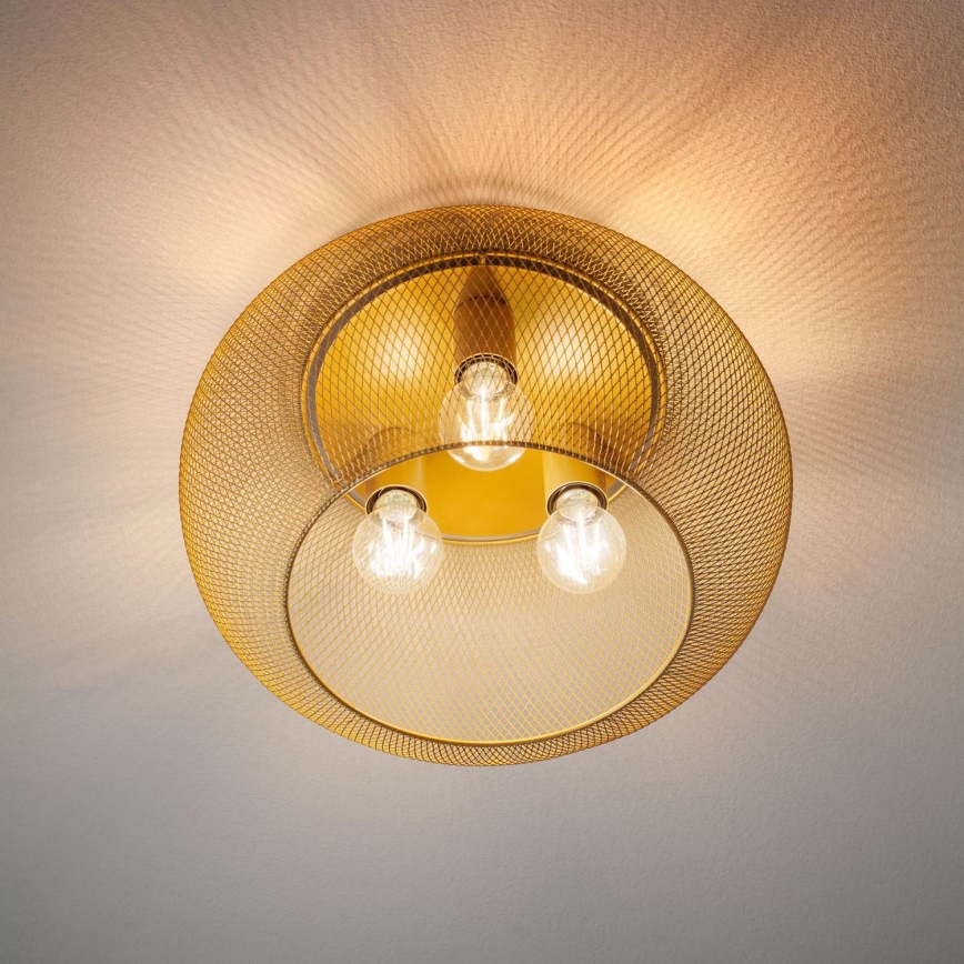Redo 01-3139 - Kattovalo CROKET 3xE27/42W/230V halkaisija 40 cm kulta