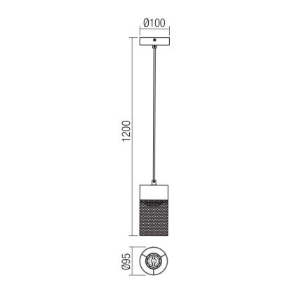 Redo 01-3141 - Kattokruunu johdossa STEM 1xE27/42W/230V