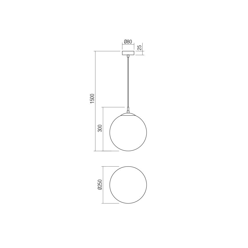 Redo 01-3153 - Kattokruunu johdossa BOWLING 1xE27/42W/230V kulta