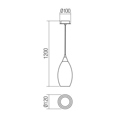 Redo 01-3189 - Kattokruunu johdossa TANNER 1xE14/28W/230V halkaisija 12 cm