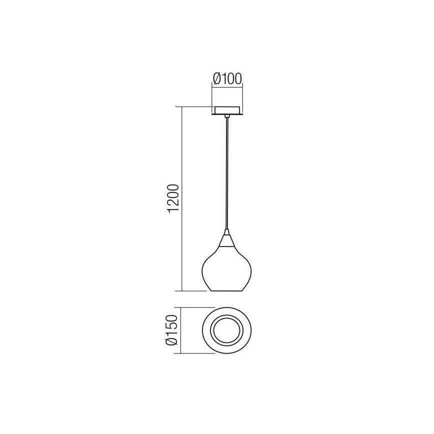 Redo 01-3190 - Kattokruunu johdossa TANNER 1xE14/28W/230V halkaisija 15 cm