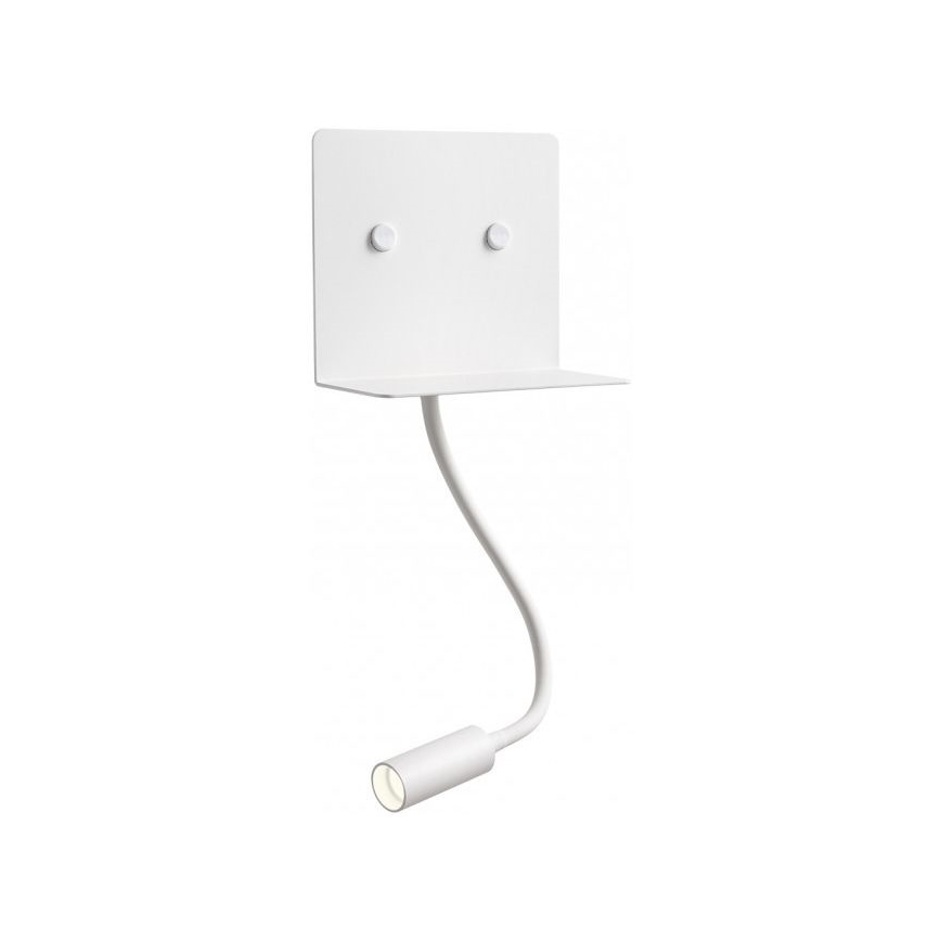 Redo 01-3210 - LED-seinävalaisin kanssa flexible pieni lamppu MOKA LED/6W + LED/3W/230V USB CRI90 valkoinen