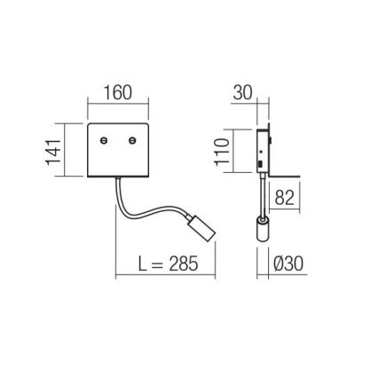 Redo 01-3210 - LED-seinävalaisin kanssa flexible pieni lamppu MOKA LED/6W + LED/3W/230V USB CRI90 valkoinen