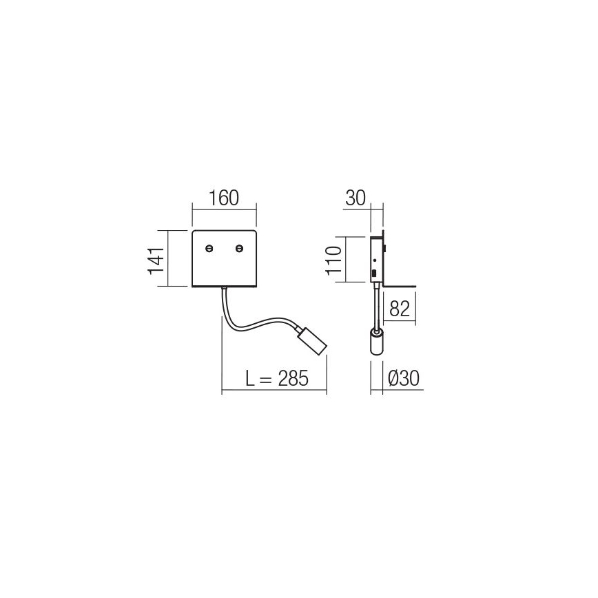 Redo 01-3210 - LED-seinävalaisin kanssa flexible pieni lamppu MOKA LED/6W + LED/3W/230V USB CRI90 valkoinen