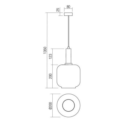 Redo 01-3213 - Kattokruunu johdossa BRINA 1xE27/23W/230V
