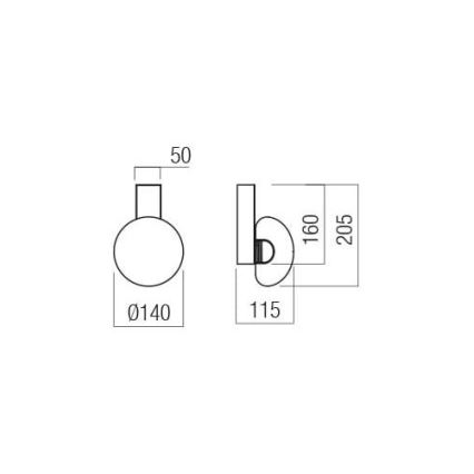 Redo 01-3239 - LED-seinävalaisin SINCLAIR LED/6,5W/230V CRI 93 IP21 kulta
